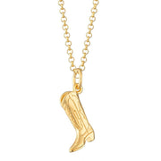 Scream Pretty Cowboy Boot Necklace - Gold